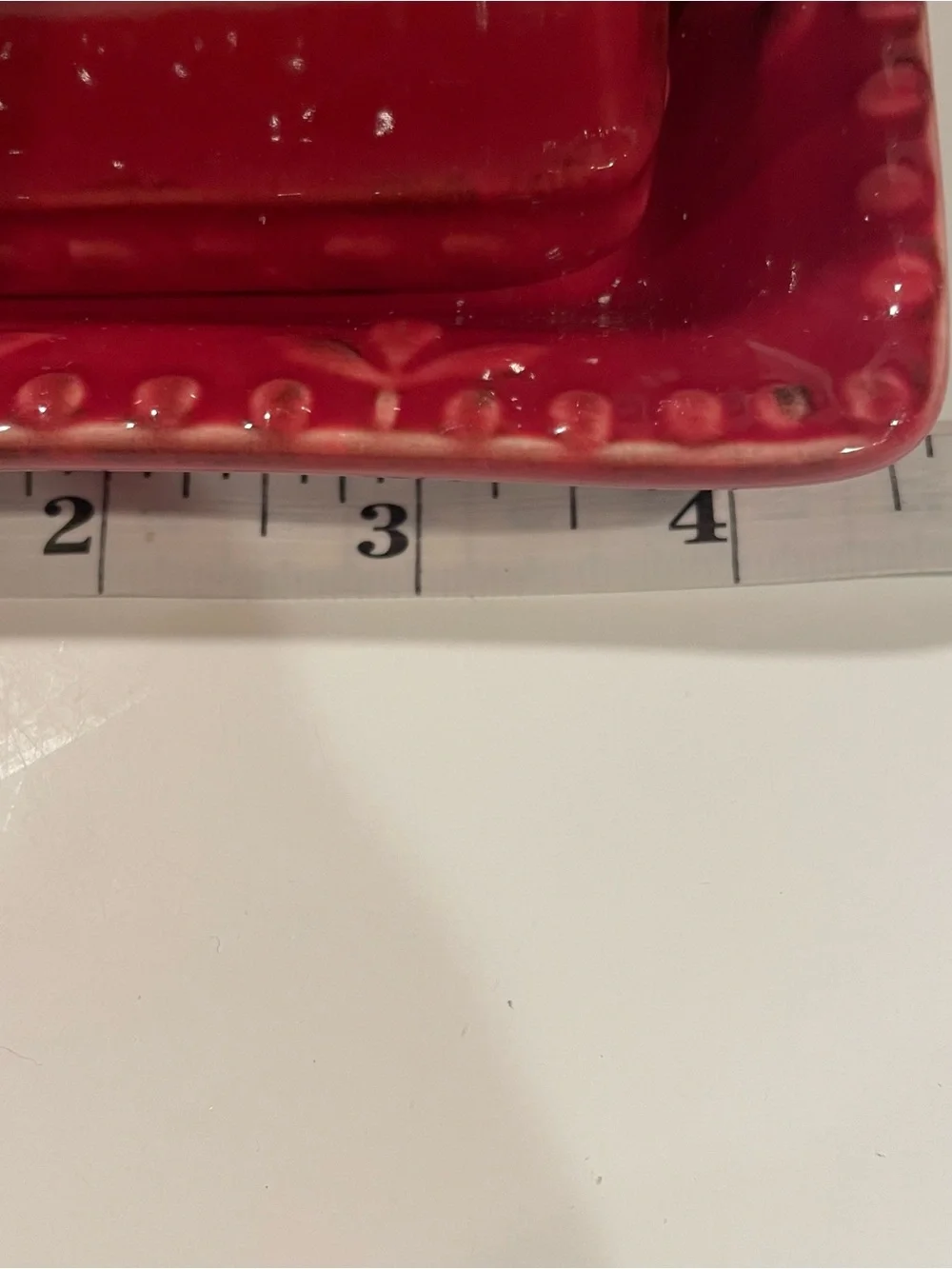 Signature Sorrento Debby Segura  Butter Dish Brick Red Farmhouse Cottage